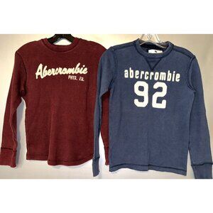 2 vintage Abercrombie Kids Long Sleeve Thermal Layer Shirt sz small 6/7
